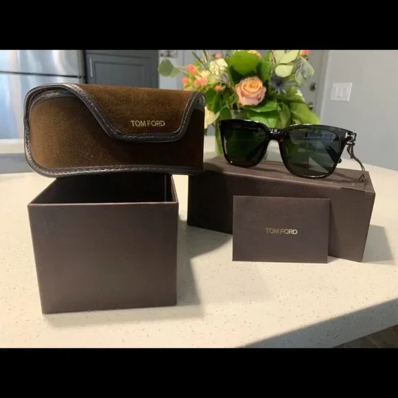 TOM FORD Polarized Green Square Men's Sunglasses